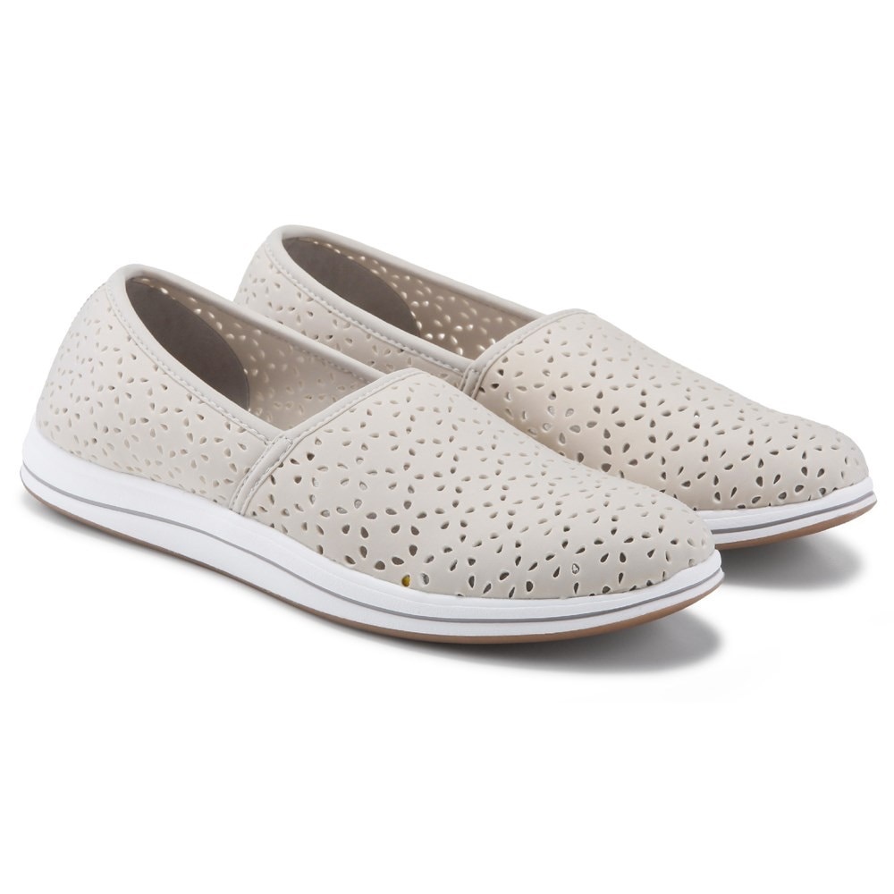 NWT Clark Women's Breeze Emily Slip On Flat, Color Taupe, Size 5.5